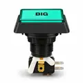 Illuminated Rectangular BIG Zippy Switch Button (Green) - Arcade & Amusement Game Push Button view 2