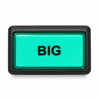 Illuminated Rectangular BIG Zippy Switch Button (Green) - Arcade & Amusement Game Push Button