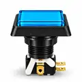 Illuminated Rectangular Blue Zippy Switch Button - Arcade & Amusement Game Push Button view 2