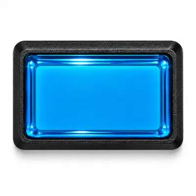 Illuminated Rectangular Blue Zippy Switch Button - Arcade & Amusement Game Push Button