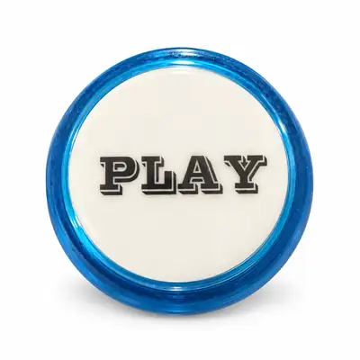 Illuminated Round PLAY Zippy Switch Button (Blue) - Arcade & Amusement Game Push Button