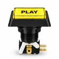 Illuminated Rectangular PLAY Zippy Switch Button (Yellow) - Arcade & Amusement Game Push Button view 2