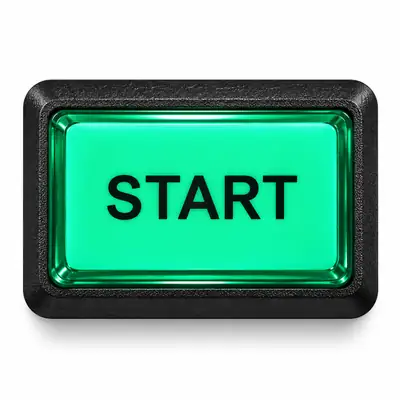 Illuminated Rectangular START Zippy Switch Button (Green) - Arcade & Amusement Game Push Button