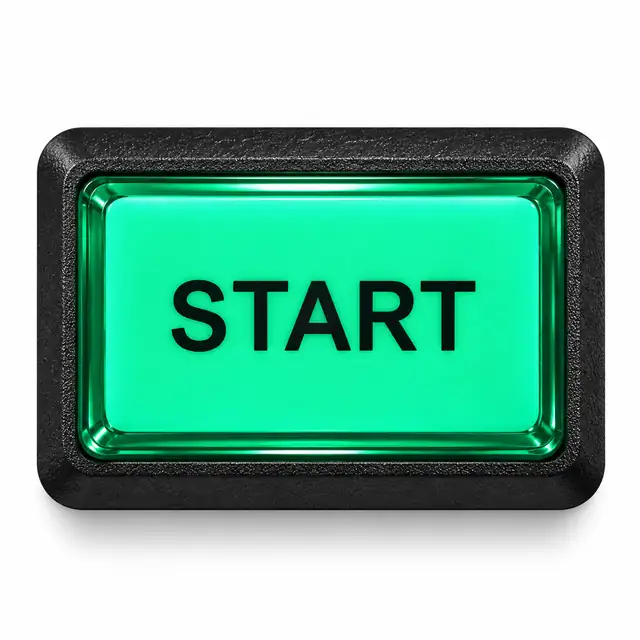 Illuminated Rectangular START Zippy Switch Button (Green) - Arcade & Amusement Game Push Button