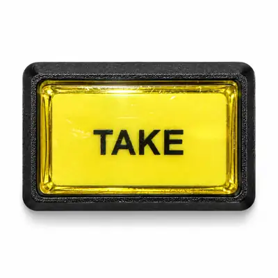 Illuminated Rectangular TAKE Zippy Switch Button - Arcade & Amusement Game Push Button